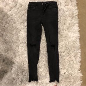 Wild fable black destroyed ankle jeans